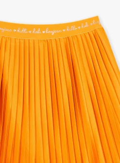 Skirt, Shorts-Sergent Major Pleated skirt in yellow jersey