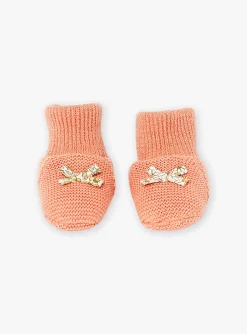 Hat, Mittens-Sergent Major Powder pink baby slippers