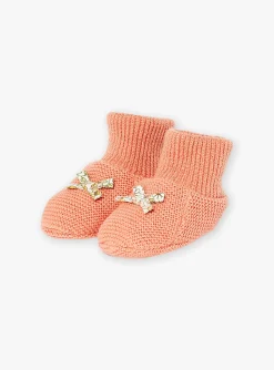 Hat, Mittens-Sergent Major Powder pink baby slippers