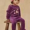 Pajamas & Rompers | Pajamas & Rompers-Sergent Major Purple velvet pyjamas and cap