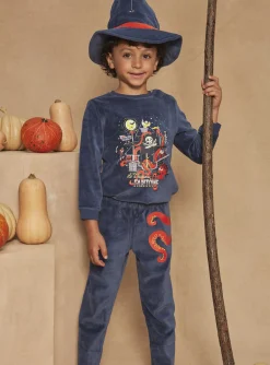 Pajamas-Sergent Major Purple velvet pyjamas and hat