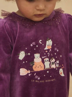 Pajamas & Rompers | Pajamas & Rompers-Sergent Major Purple velvet pyjamas and cap