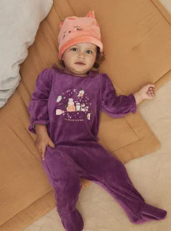 Pajamas & Rompers | Pajamas & Rompers-Sergent Major Purple velvet pyjamas and cap
