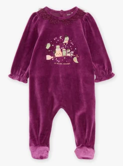 Pajamas & Rompers | Pajamas & Rompers-Sergent Major Purple velvet pyjamas and cap