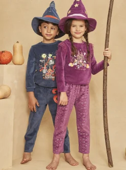Pajamas-Sergent Major Purple velvet pyjamas and hat