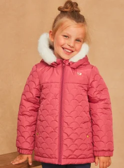 Coat, Parka, Jacket-Sergent Major Quilted pink hooded down jacket