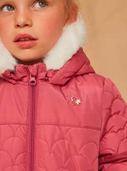 Coat, Parka, Jacket-Sergent Major Quilted pink hooded down jacket
