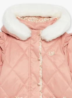 Coat, Parka, Jacket-Sergent Major Quilted pink parka with hood