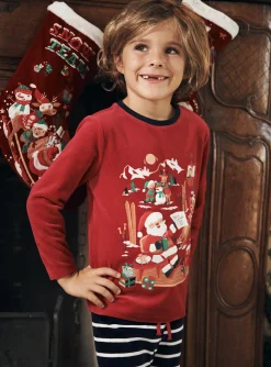 Pajamas-Sergent Major Red and navy velvet Christmas pyjama set