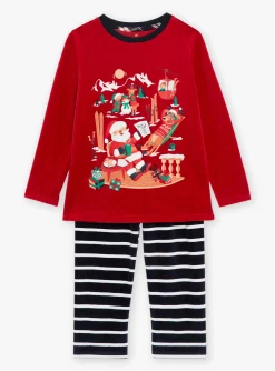 Pajamas-Sergent Major Red and navy velvet Christmas pyjama set