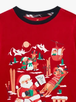 Pajamas-Sergent Major Red and navy velvet Christmas pyjama set