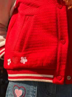 Knitwear, Sweater, Cardigan-Sergent Major Red and white tubic teddy