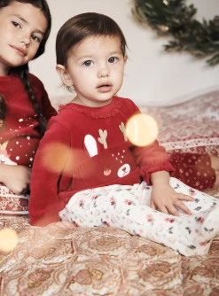 Pajamas & Rompers | Pajamas & Rompers-Sergent Major Red and white velvet romper set
