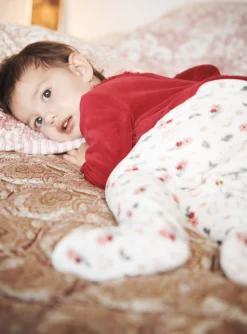 Pajamas & Rompers | Pajamas & Rompers-Sergent Major Red and white velvet romper set