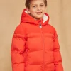 Coat, Parka, Jacket-Sergent Major Red down jacket with hood