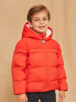 Coat, Parka, Jacket-Sergent Major Red down jacket with hood