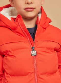Coat, Parka, Jacket-Sergent Major Red down jacket with hood