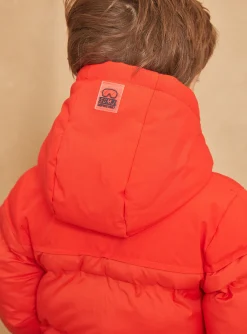 Coat, Parka, Jacket-Sergent Major Red down jacket with hood
