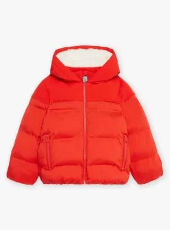 Coat, Parka, Jacket-Sergent Major Red down jacket with hood