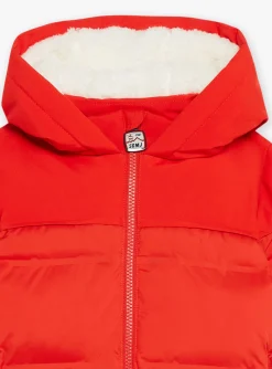 Coat, Parka, Jacket-Sergent Major Red down jacket with hood
