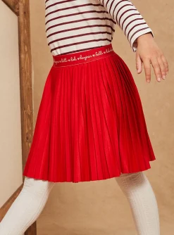 Skirt, Shorts-Sergent Major Red jersey pleated skirt