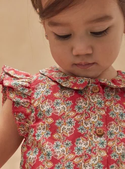 Romper, Jumpsuit & Outfit | Romper, Jumpsuit & Outfit-Sergent Major Red jumpsuit with a floral print collar
