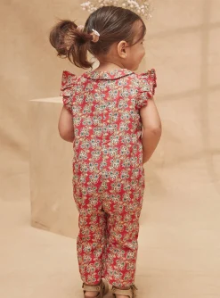Romper, Jumpsuit & Outfit | Romper, Jumpsuit & Outfit-Sergent Major Red jumpsuit with a floral print collar