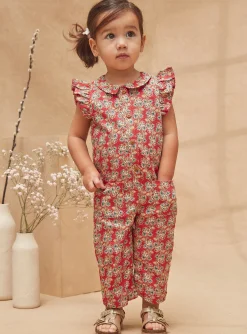 Romper, Jumpsuit & Outfit | Romper, Jumpsuit & Outfit-Sergent Major Red jumpsuit with a floral print collar