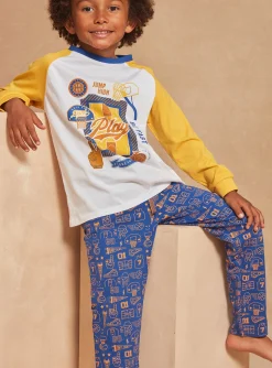 Pajamas-Sergent Major Royal blue and yellow jersey pyjamas