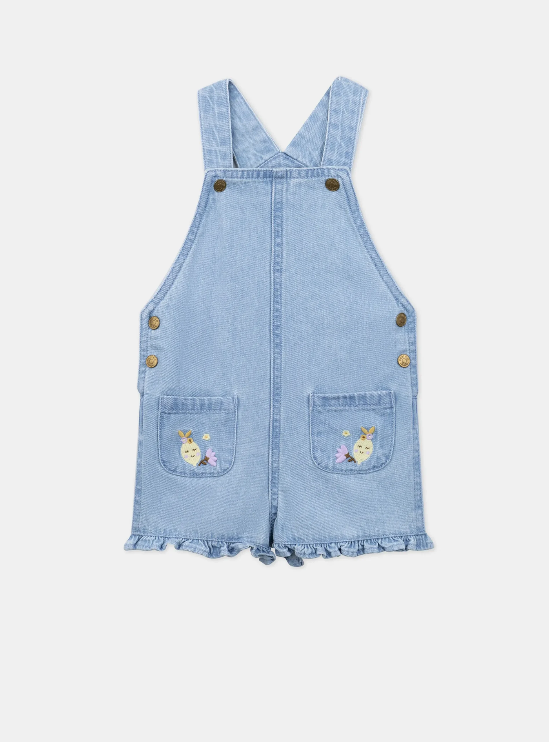 Romper, Jumpsuit & Outfit | Romper, Jumpsuit & Outfit-Sergent Major Short denim dungarees with embroidery