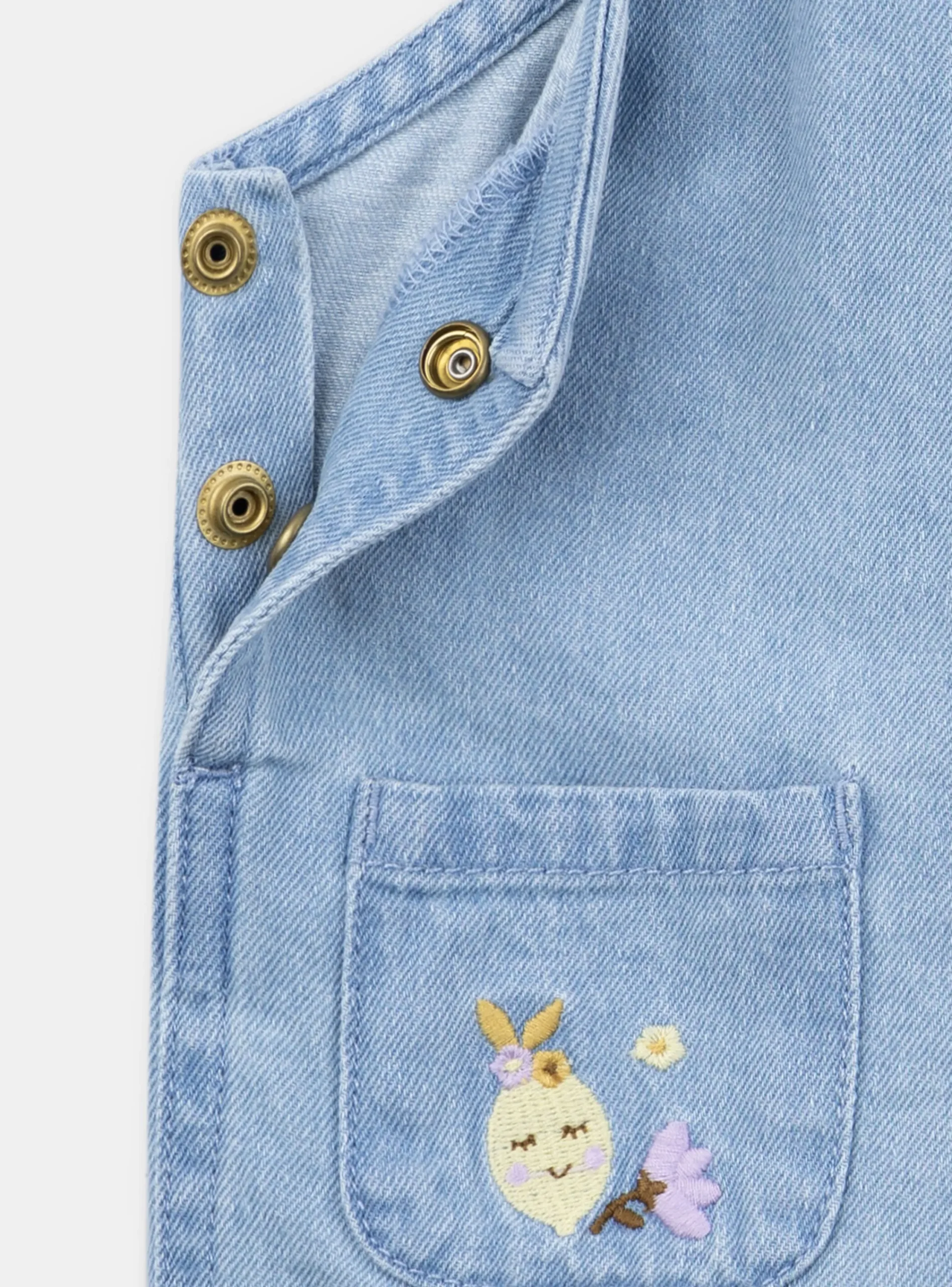 Romper, Jumpsuit & Outfit | Romper, Jumpsuit & Outfit-Sergent Major Short denim dungarees with embroidery