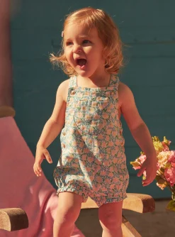 Romper, Jumpsuit & Outfit | Romper, Jumpsuit & Outfit-Sergent Major Short ecru and blue floral print dungarees