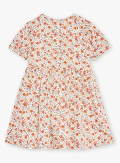 Dress-Sergent Major Short flared dress in ivory with floral print