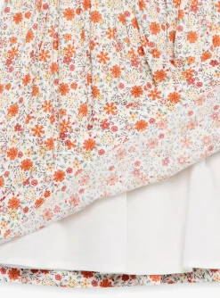 Dress-Sergent Major Short flared dress in ivory with floral print