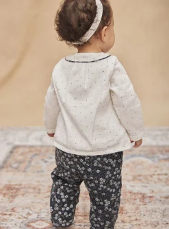 Trousers, Jeans | Trousers, Jeans-Sergent Major Slate blue corduroy pants with floral print