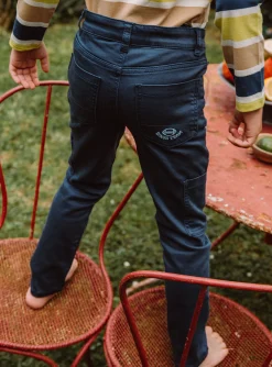 Trousers, Jeans-Sergent Major Slim-fit pants in petrol blue