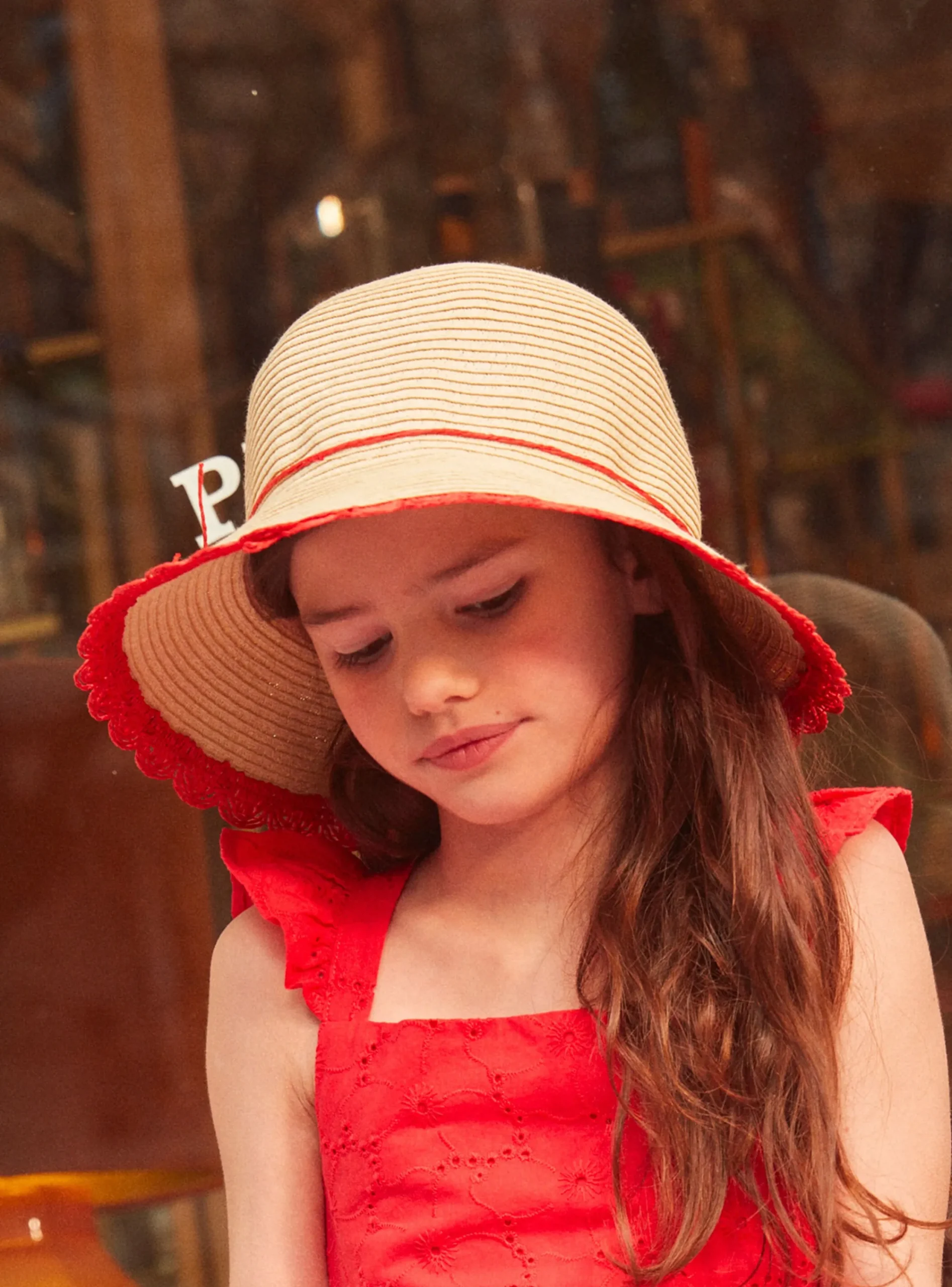 Hat, Scarf-Sergent Major Straw hat