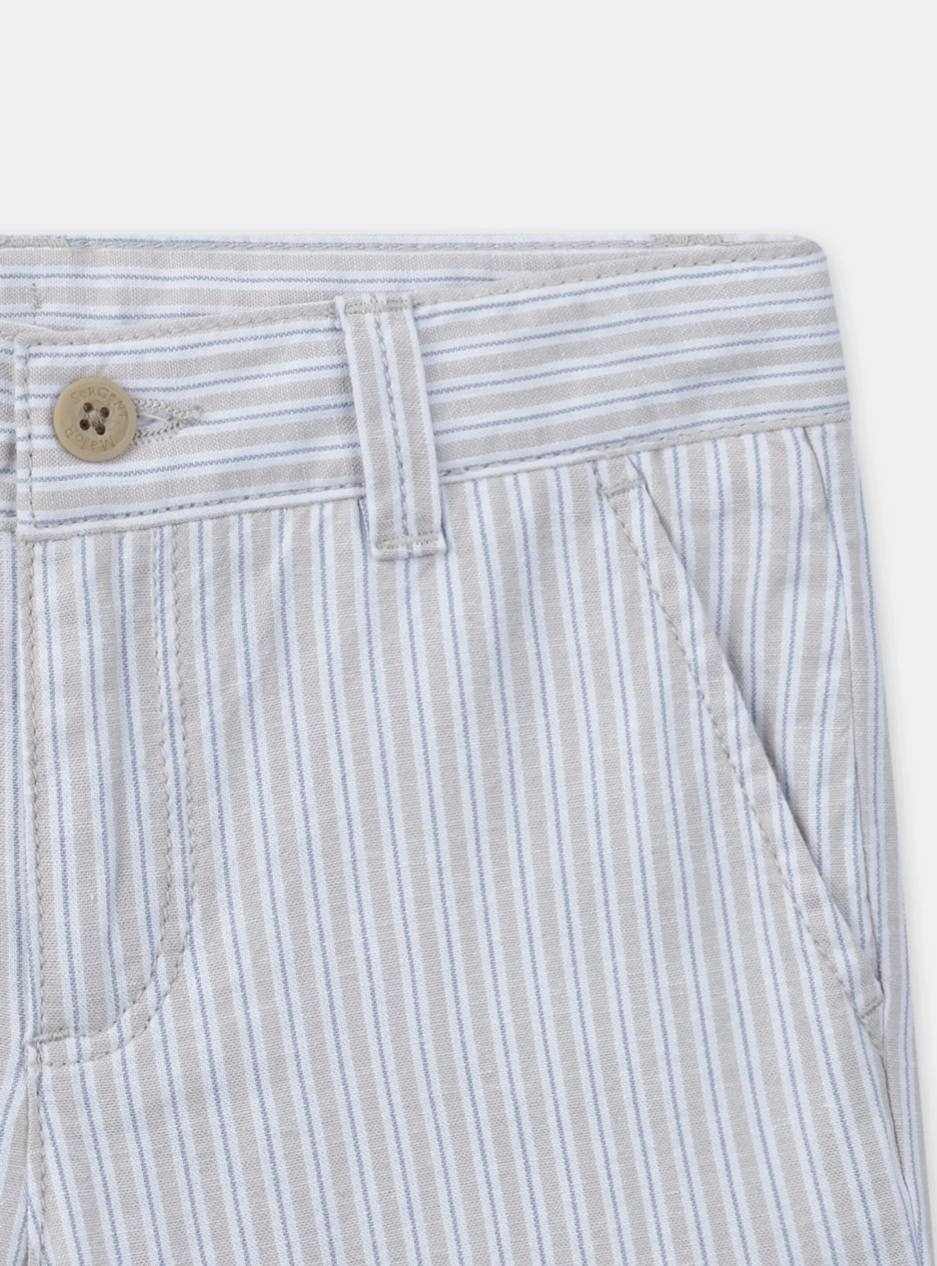 Bermuda Shorts-Sergent Major Striped Bermuda shorts