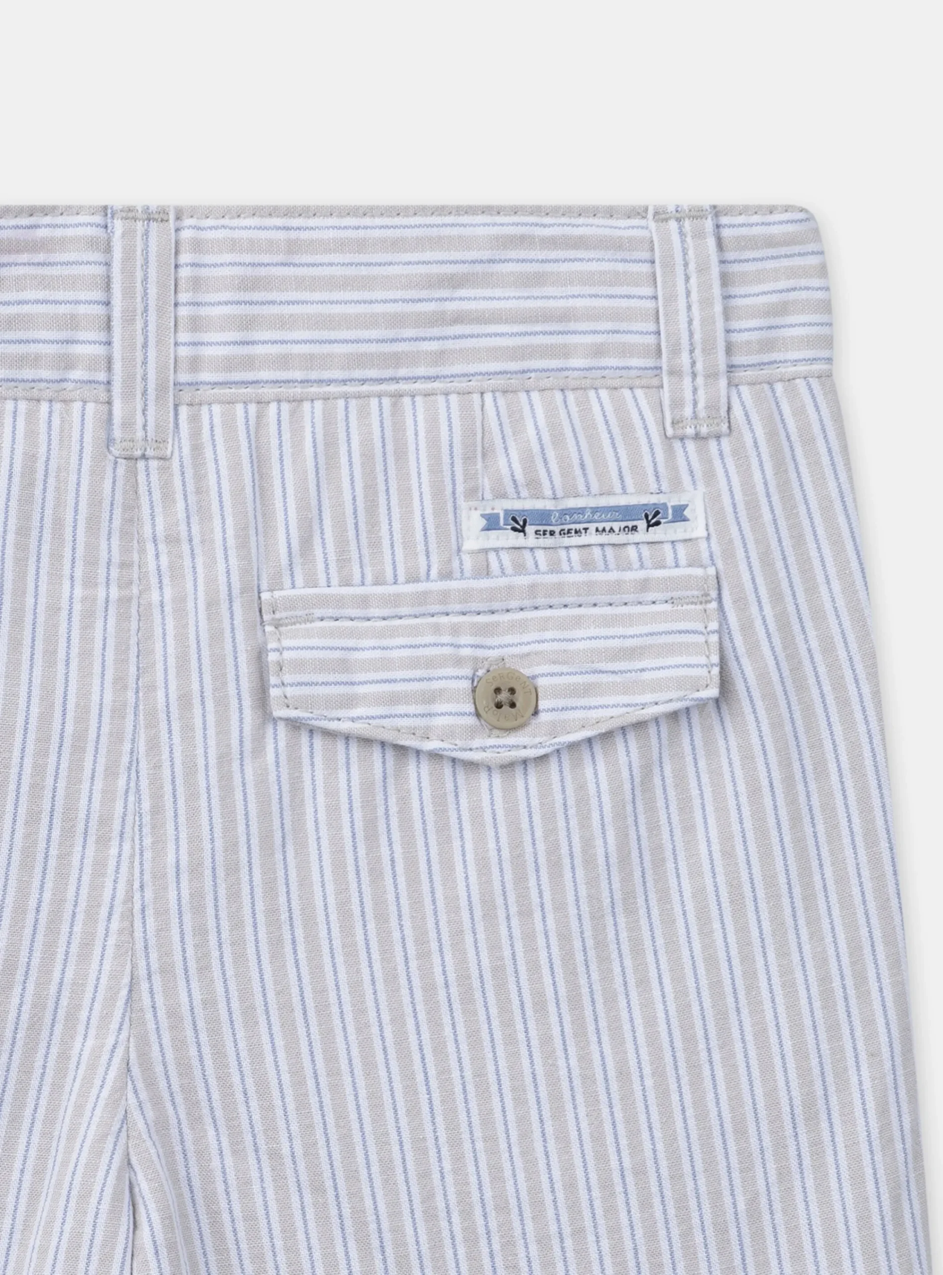 Bermuda Shorts-Sergent Major Striped Bermuda shorts