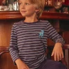 T-shirt, Polo Shirt-Sergent Major Striped eggplant T-shirt