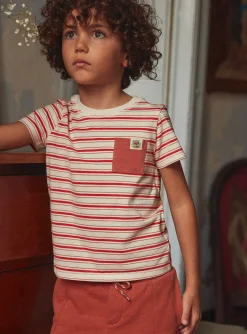 T-shirt, Polo Shirt-Sergent Major Terracotta T-shirt with a pocket