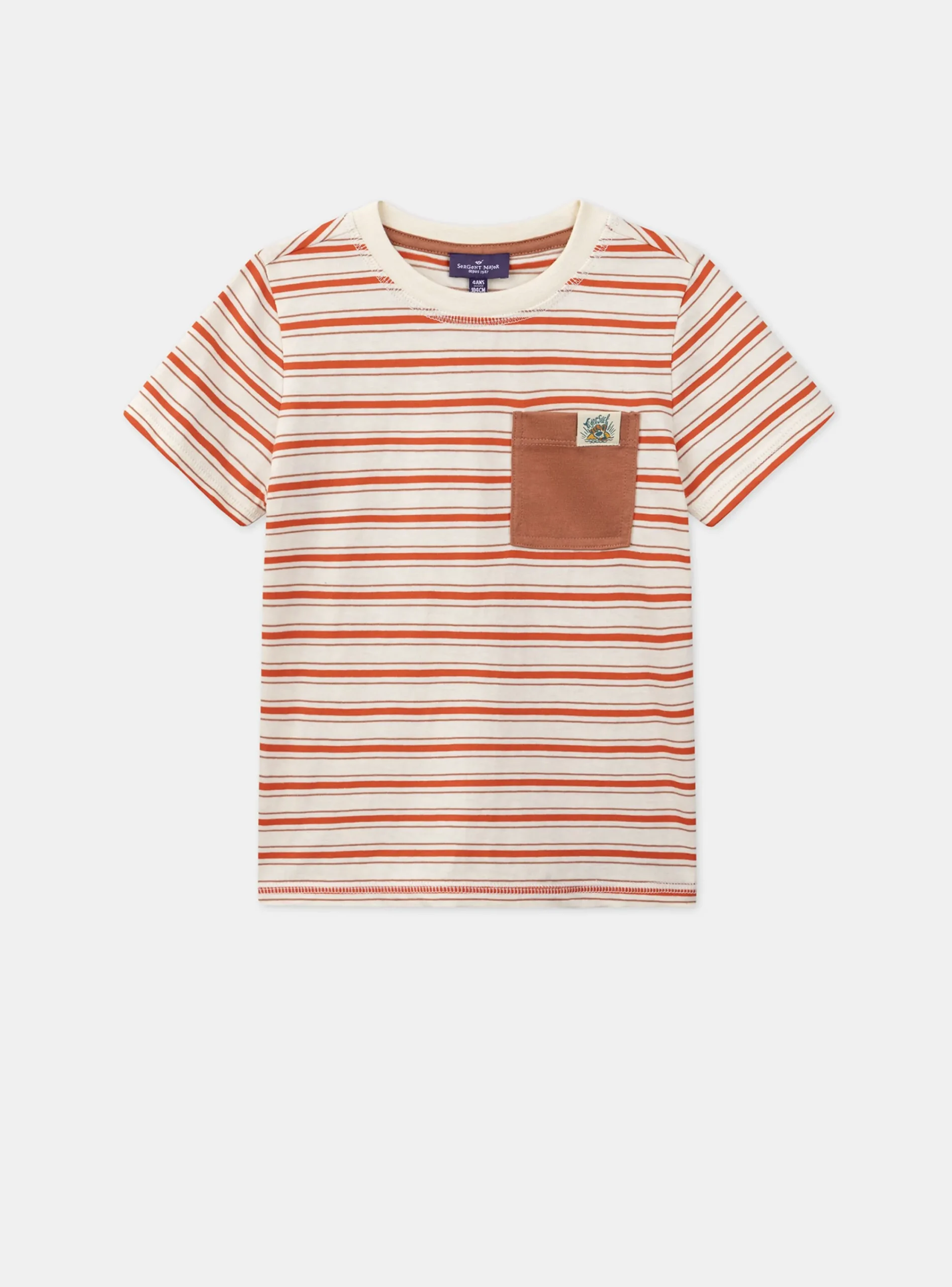 T-shirt, Polo Shirt-Sergent Major Terracotta T-shirt with a pocket