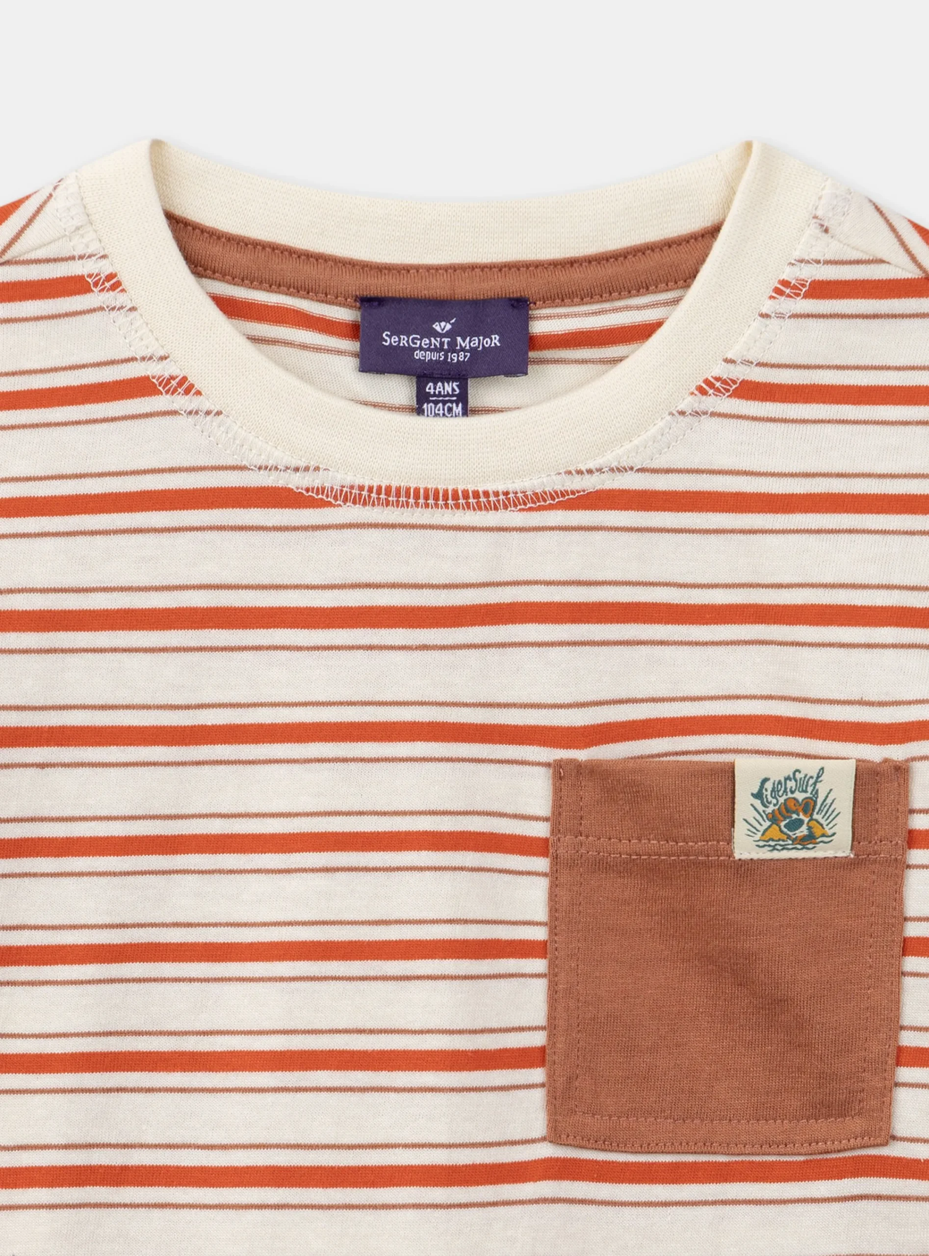 T-shirt, Polo Shirt-Sergent Major Terracotta T-shirt with a pocket