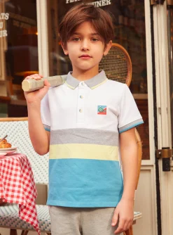T-shirt, Polo Shirt-Sergent Major Tricolour striped polo shirt