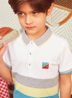 T-shirt, Polo Shirt-Sergent Major Tricolour striped polo shirt