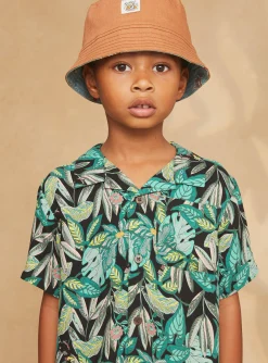 Shirt-Sergent Major Turquoise leaf-print shirt