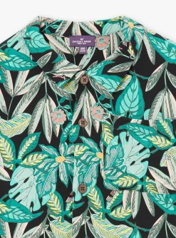 Shirt-Sergent Major Turquoise leaf-print shirt