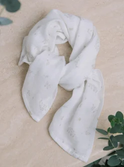 Sponge Tips, Nappies & Bibs-Sergent Major Vanilla animal print diaper in double cotton gauze