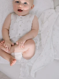Sponge Tips, Nappies & Bibs-Sergent Major Vanilla animal print diaper in double cotton gauze