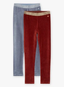 Sweatpants | Trousers, Jeans And Legging-Sergent Major 2 velvet brick and blue leggings